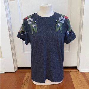 Zara Short Sleeve Embroidered Tee‎ Shirt Medium
